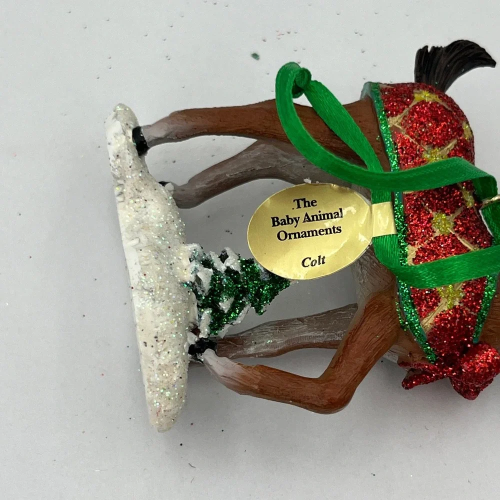 Danbury Mint Horse Baby Animal Ornaments Colt Brown Blanket Figurine Holiday